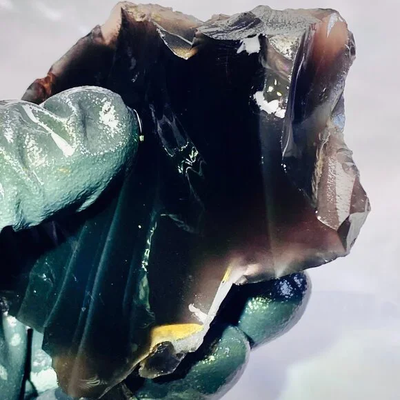 Rainbow Obsidian Rough Raw Lapidary Glass Butte Oregon Rare Purple Green 5 oz. - Picture 9 of 13